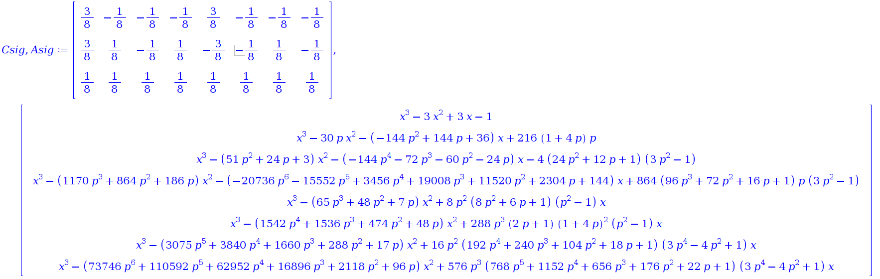 Maple output